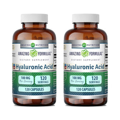 Amazing Nutrition hyaluronic acid 100 mg capsules for daily hydration support.