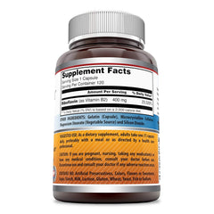 Label front shows Made in USA and 120-count bottle for daily use.