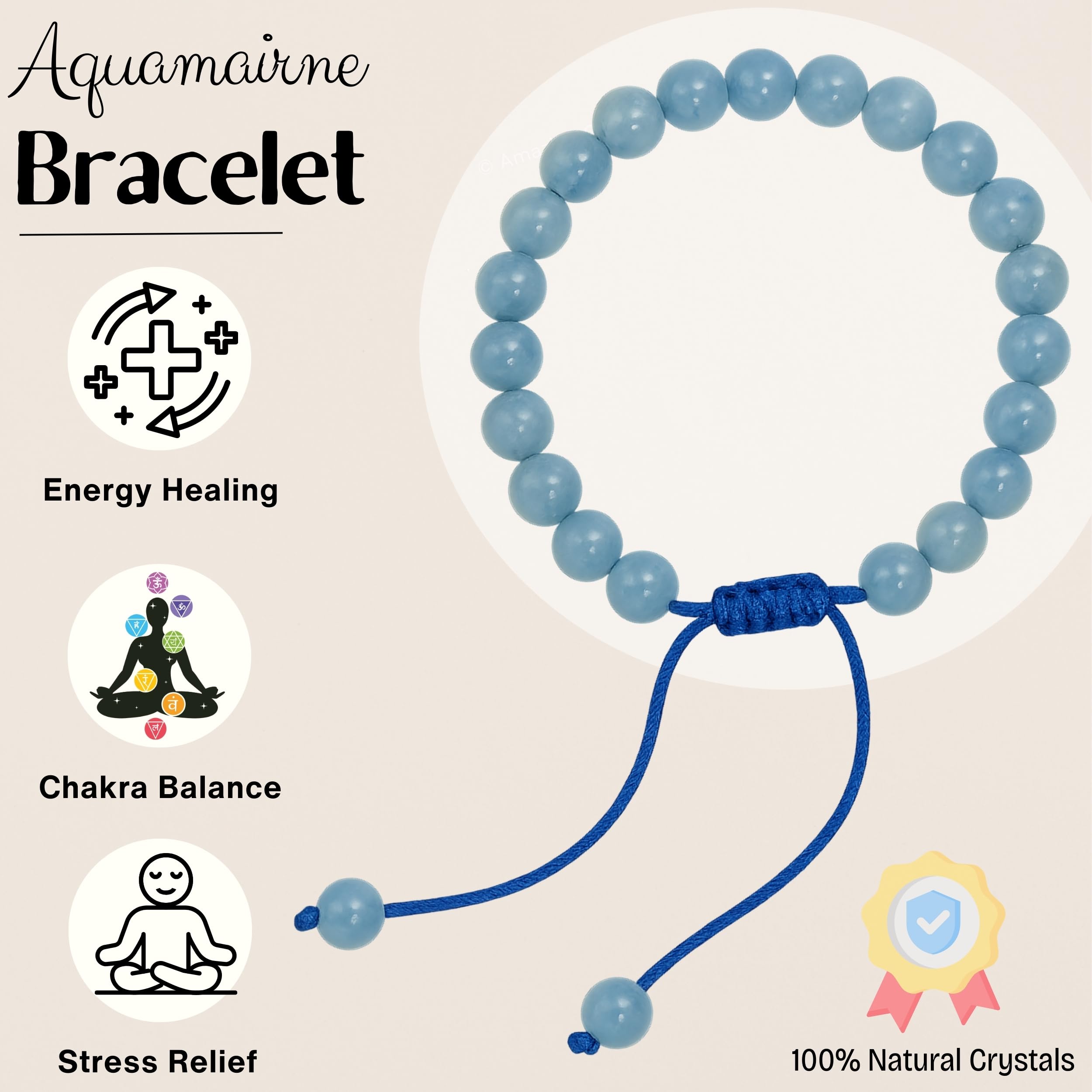 Amazing Gemstone adjustable closure for a personalized fit.