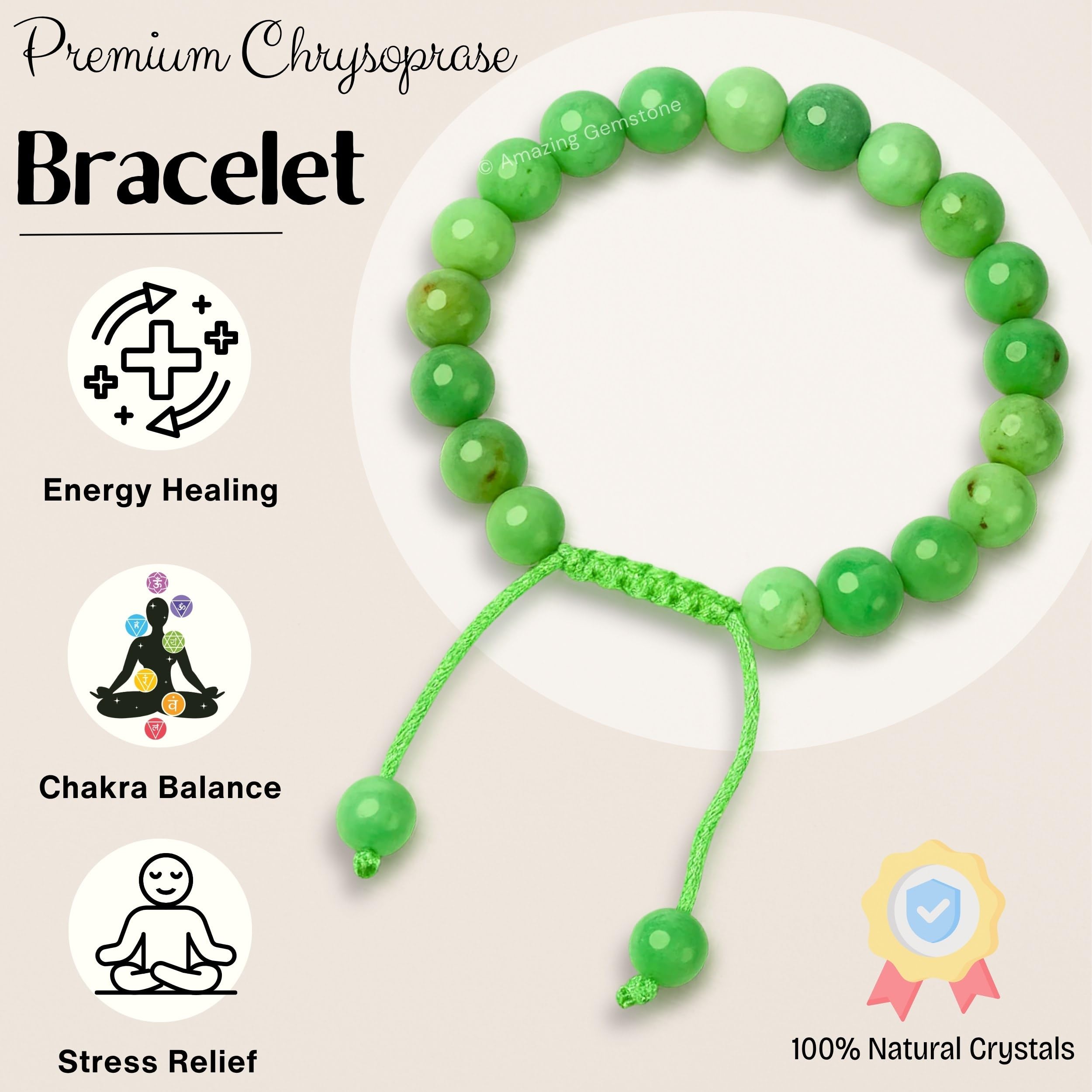 Adjustable Amazing Gemstone bracelet showing 7-10.5 inch fit.
