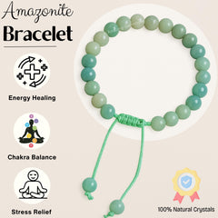 Amazing Gemstone Amazonite Bracelet adjustable clasp demonstrates easy, customizable fit