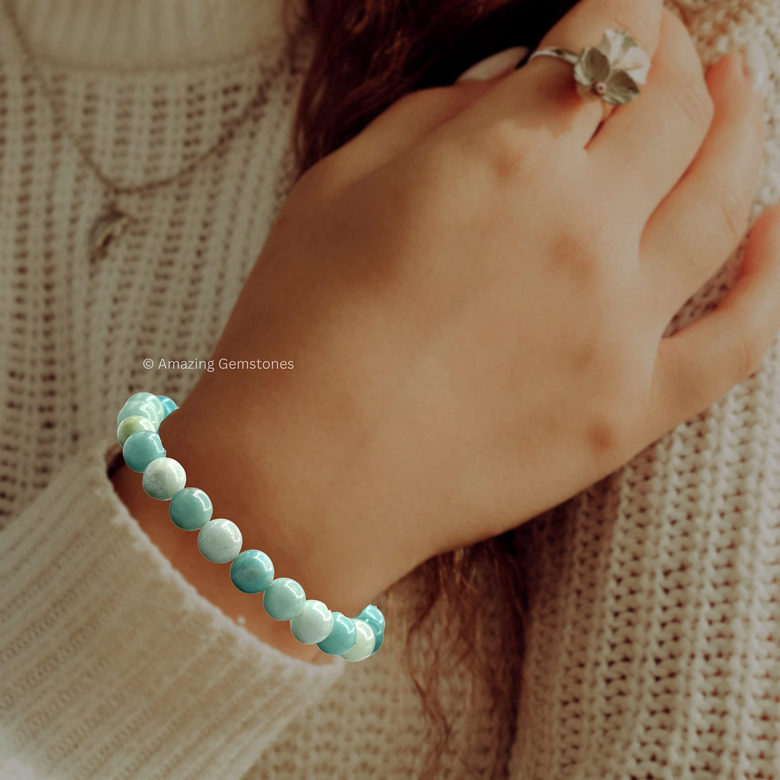 Amazing Gemstone Amazonite Bracelet packaging in zip bag ready for gifting
