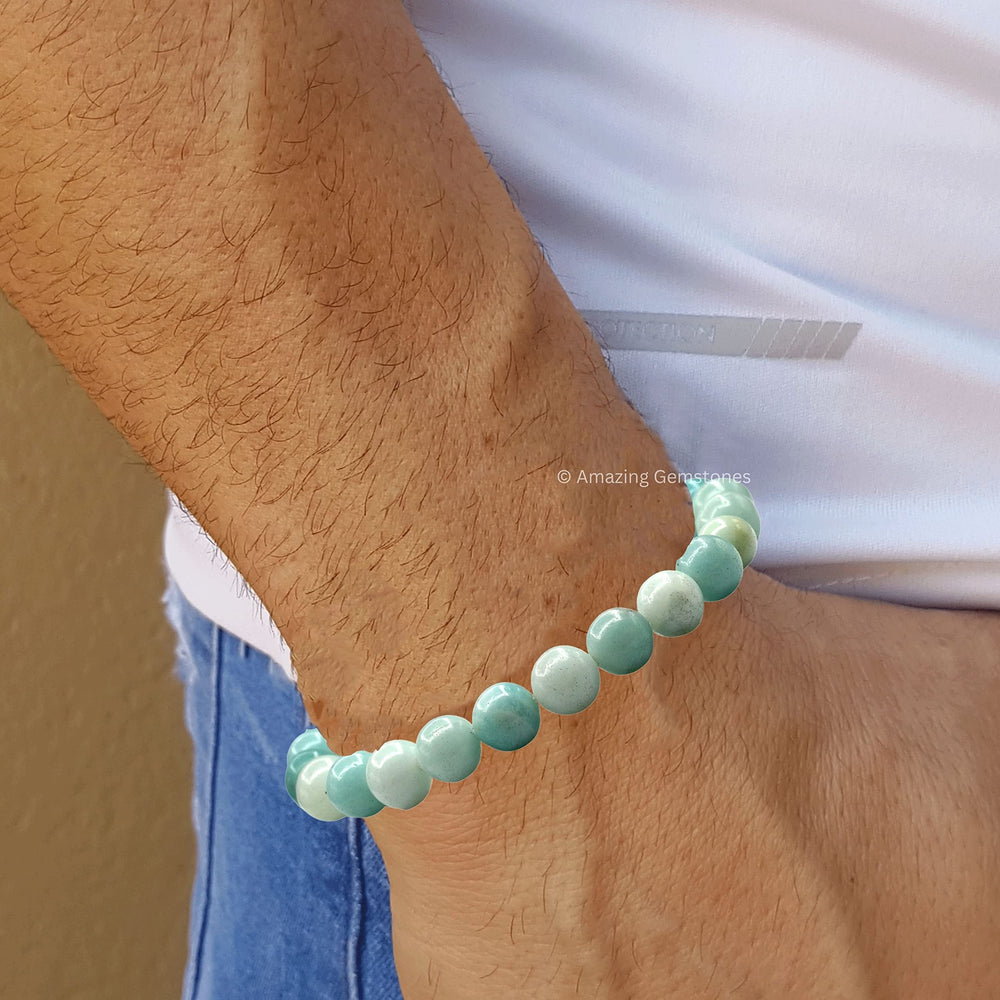 Amazing Gemstone Amazonite Bracelet worn with casual outfits for versatile style