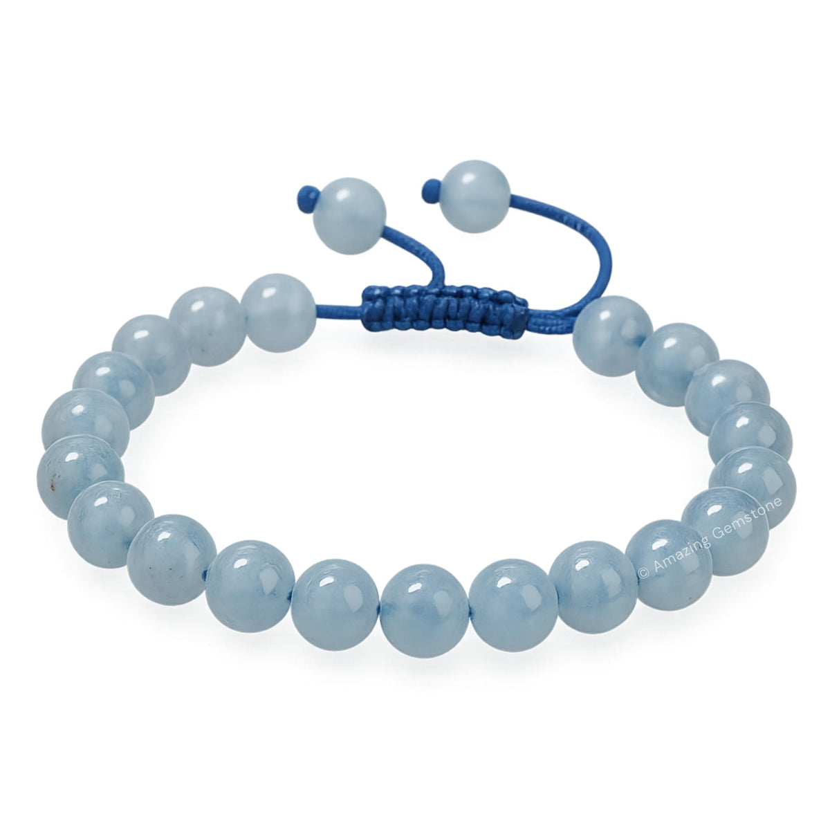 Amazing Gemstone aquamarine beads close-up, natural color and subtle shimmer.