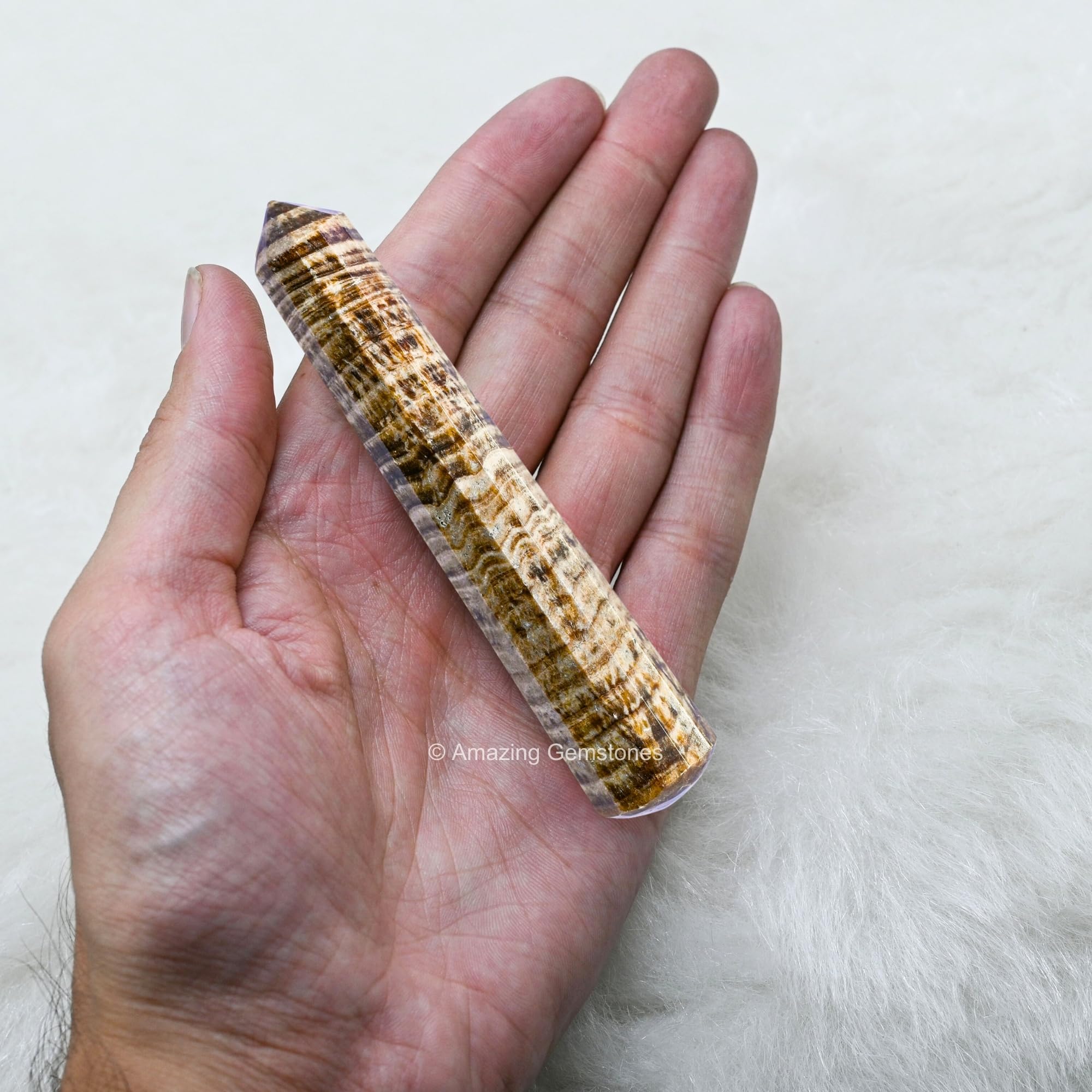 Amazing Gemstone Aragonite Wand sparkle detail for relaxation