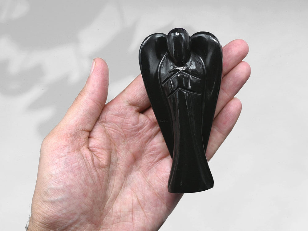 Amazing Gemstone Black Agate Angel gift-ready, ideal for anniversaries and special occasions.