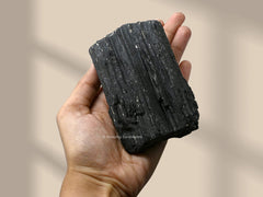 Amazing Gemstone Black Tourmaline crystal handheld size ideal for meditation and focus.