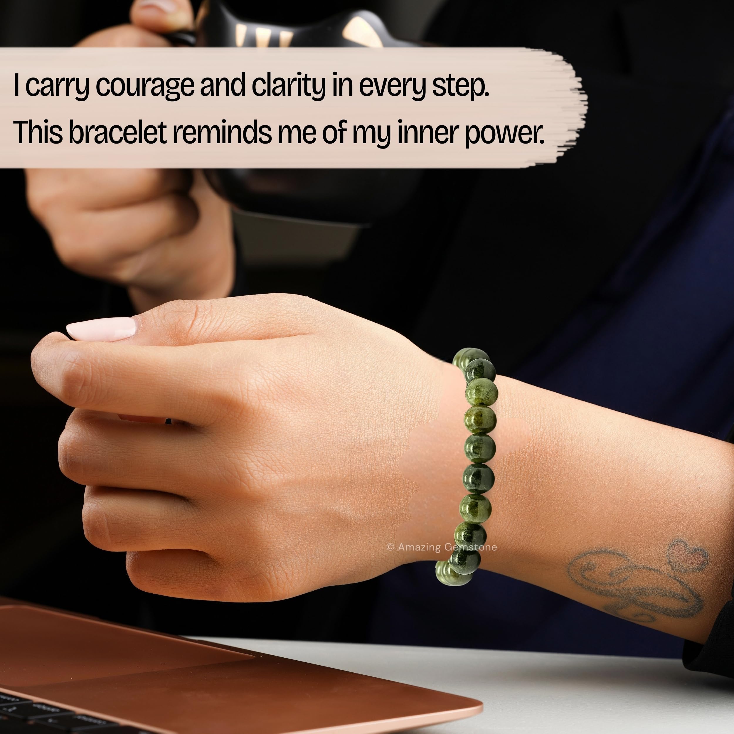 Amazing Gemstone Chrome Diopside Bracelet gift-ready presentation with certificate.