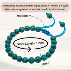 Amazing Gemstone Chrysocolla bracelet worn on the wrist for color and texture
