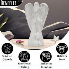Amazing Gemstone Clear Quartz Angel on display enhances meditation and reflection.