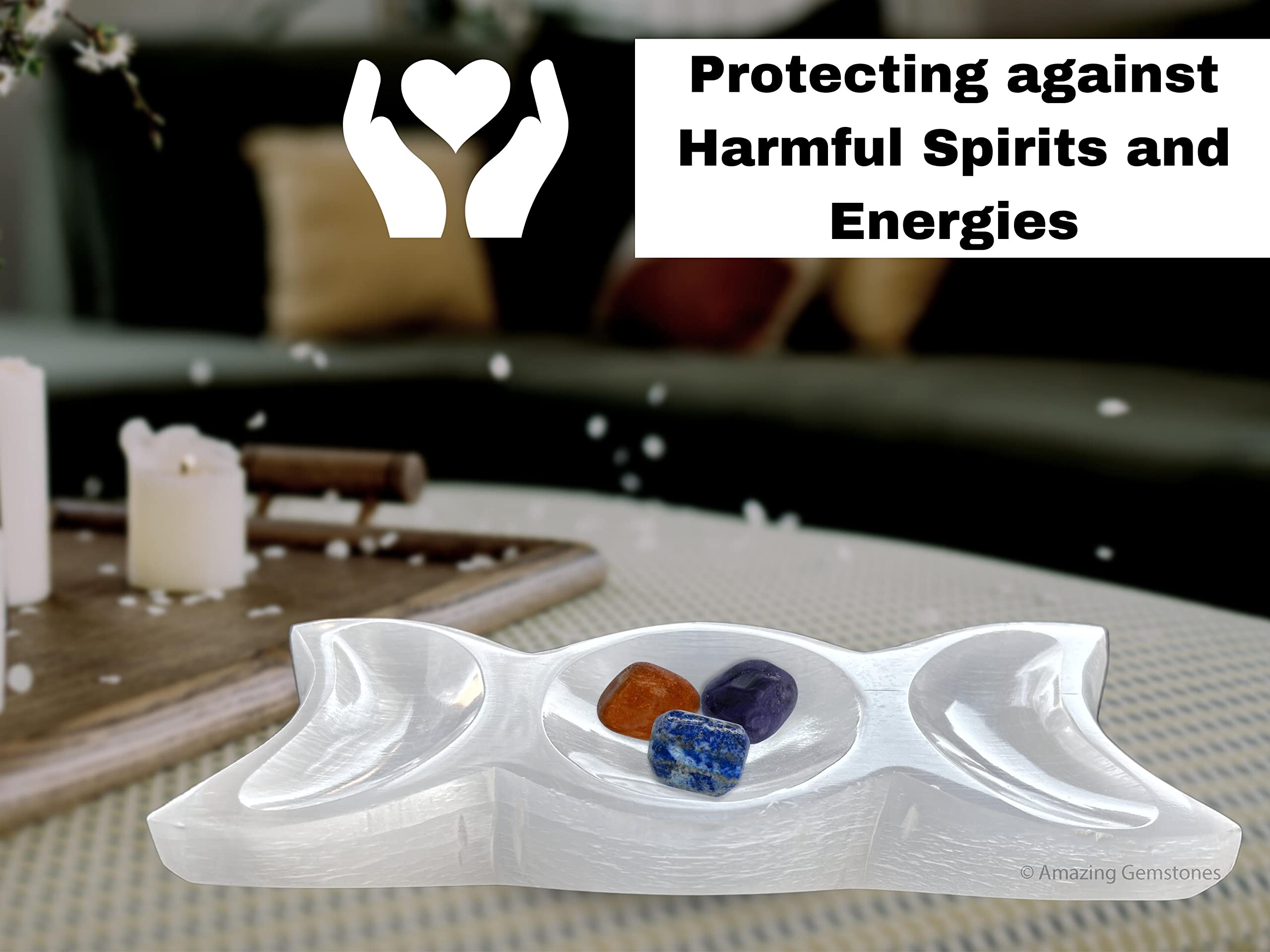 Amazing Gemstone crystal charging bowl cleanses and amplifies stored stones