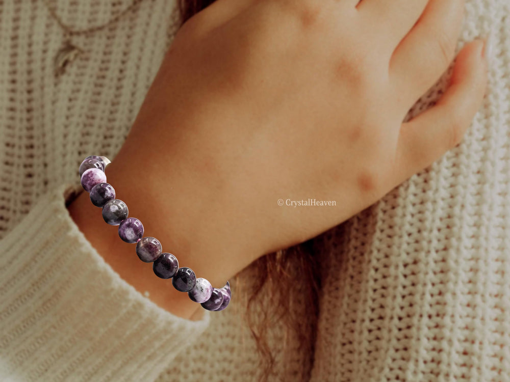 Amazing Gemstone Eudialyte bracelet worn on the wrist for daily wear inspiration.