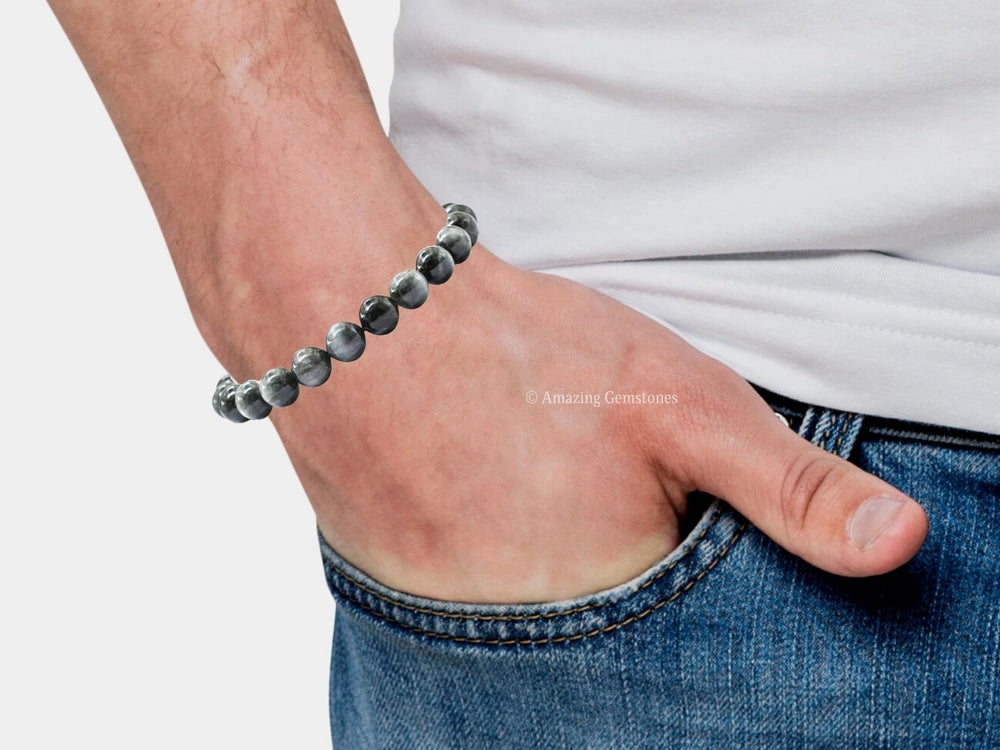 Amazing Gemstone Grey Cats Eye Bracelet makes a thoughtful gift option.