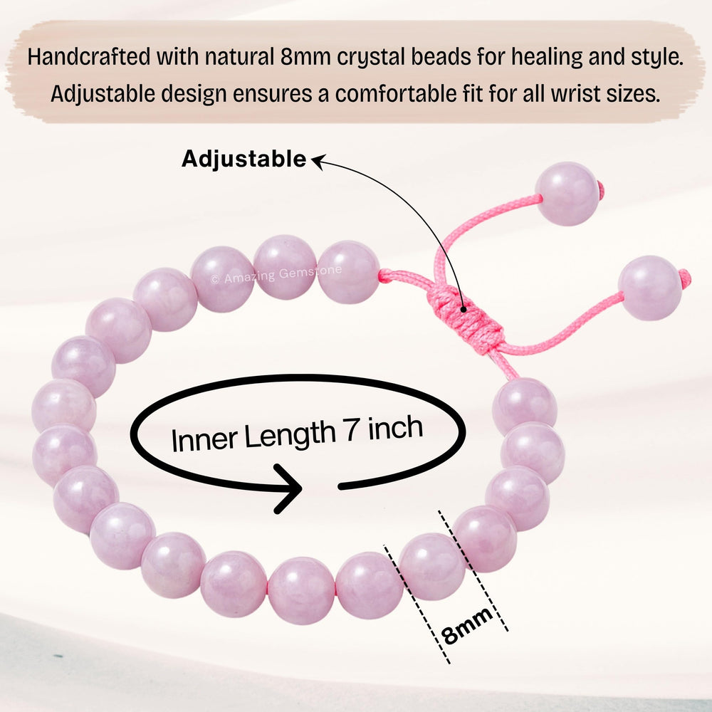 Amazing Gemstone Kunzite Bracelet unisex design suitable for men and women