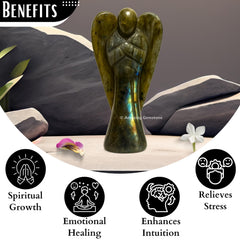 Amazing Gemstone Labradorite Angel hand-sorted quality signals authenticity and care