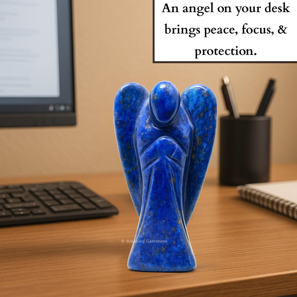 Amazing Gemstone Lapis Lazuli Angel makes a thoughtful Mother's Day gift or special occasion present.