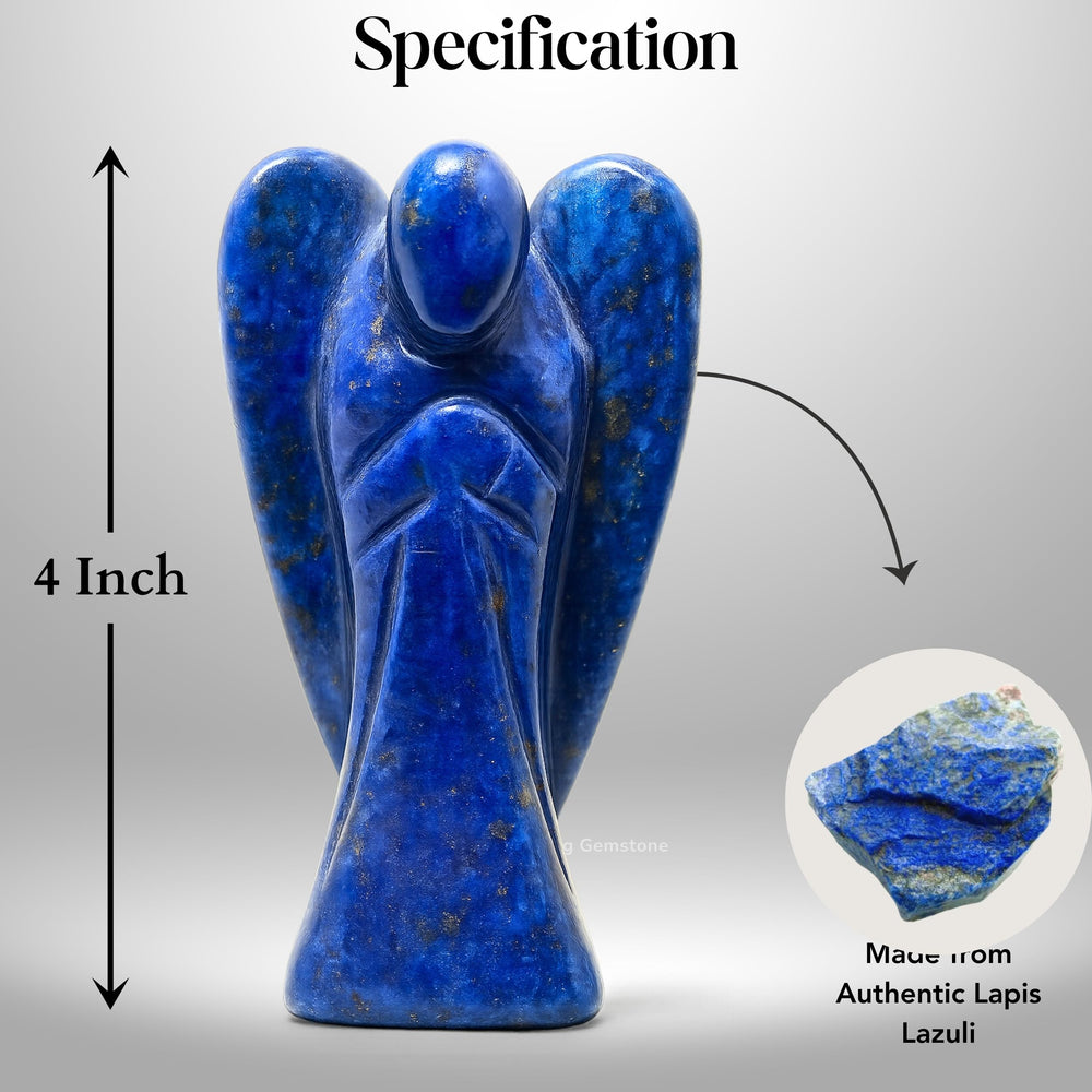 Amazing Gemstone Lapis Lazuli Angel velvet pouch included, perfect gifting and protection on travel.