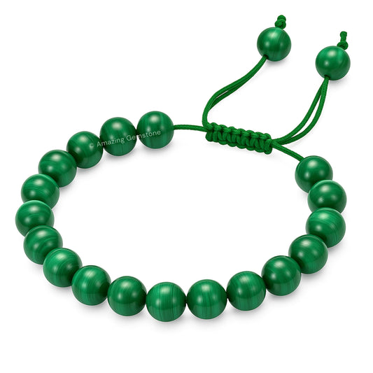 Amazing Gemstone Malachite Bracelet adjustable fit for comfortable all-day wear.