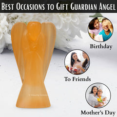 Amazing Gemstone Orange Selenite Angel packaged securely for protection and travel.