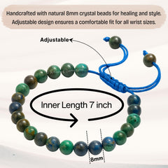 Amazing Gemstone azurite bracelet promoting protection and grounding vibes.