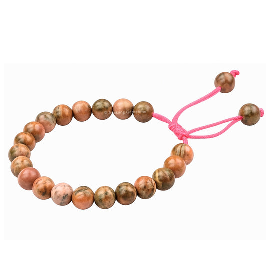 Amazing Gemstone Rhodochrosite bracelet adjustable band for a comfortable fit