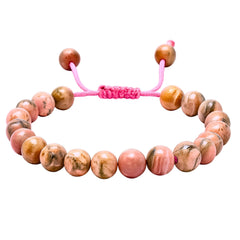 Amazing Gemstone Rhodochrosite bracelet close-up beads for daily wear