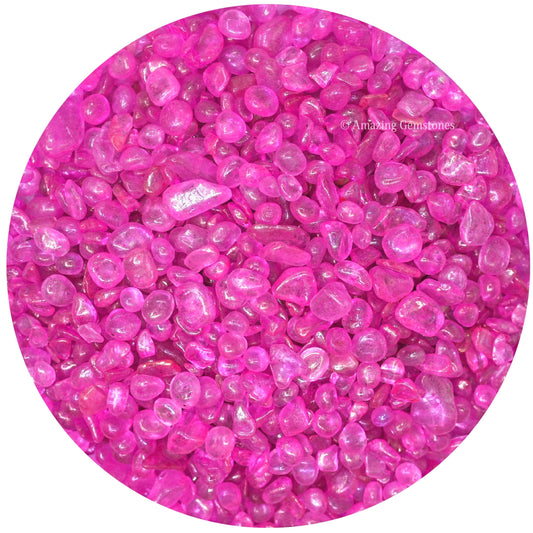 Amazing Gemstone Rose Aura Quartz chips for aquarium gravel and decorative accents.