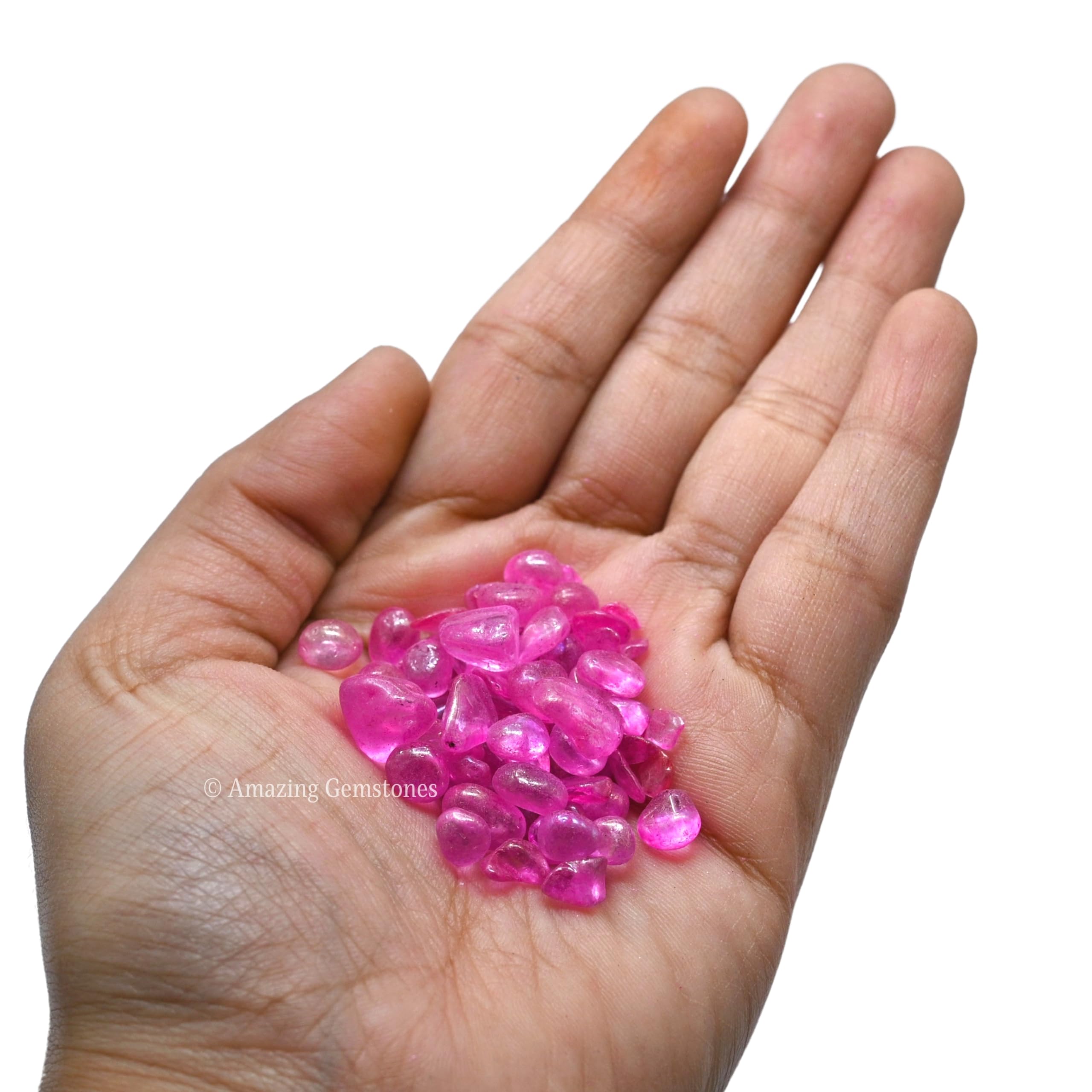 Amazing Gemstone Rose Aura Quartz chips include authenticity certificate.