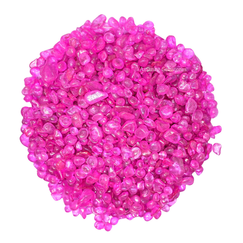 Amazing Gemstone Rose Aura Quartz chips ideal for DIY crafts and crystal art.