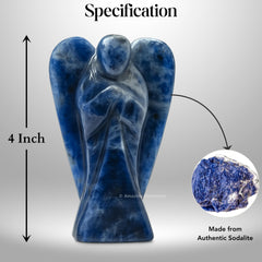 Amazing Gemstone sodalite angel hand-sorted, authentic crystal with quality checked.