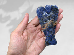 Amazing Gemstone sodalite angel velvet pouch packaging, ready gift presentation.