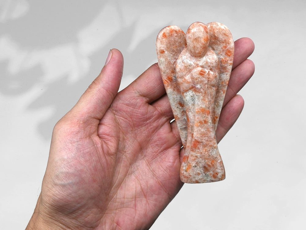 Amazing Gemstone Sunstone Angel gift-ready box makes a thoughtful present for occasions.