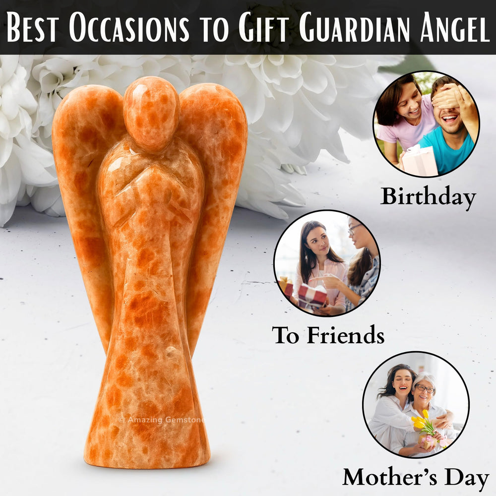 Amazing Gemstone Sunstone Angel packaging is designed for easy gifting and display.