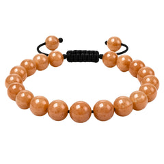 Amazing Gemstone Sunstone Bracelet beads closeup showing authentic color and texture