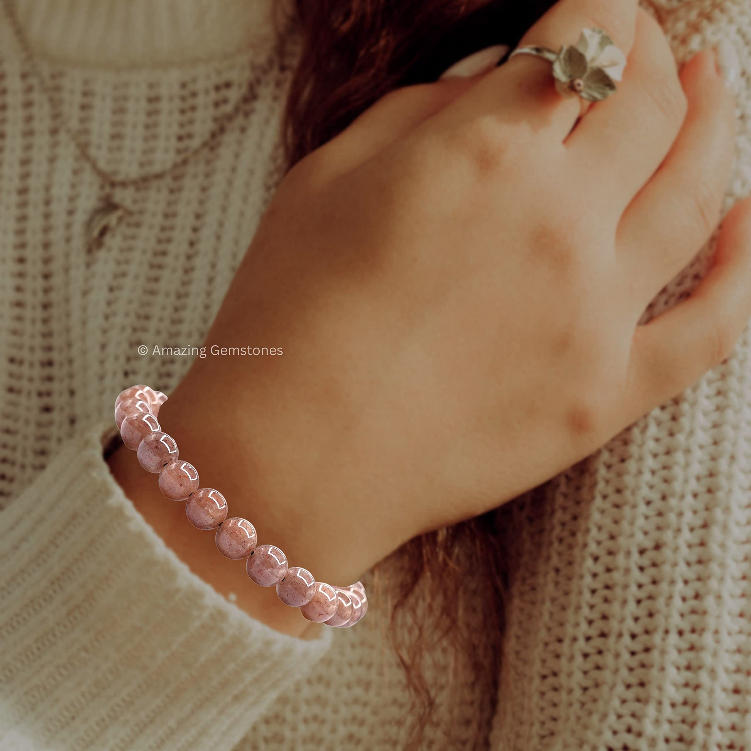 Amazing Gemstone Sunstone Bracelet handmade detail highlighting artisanal craftsmanship