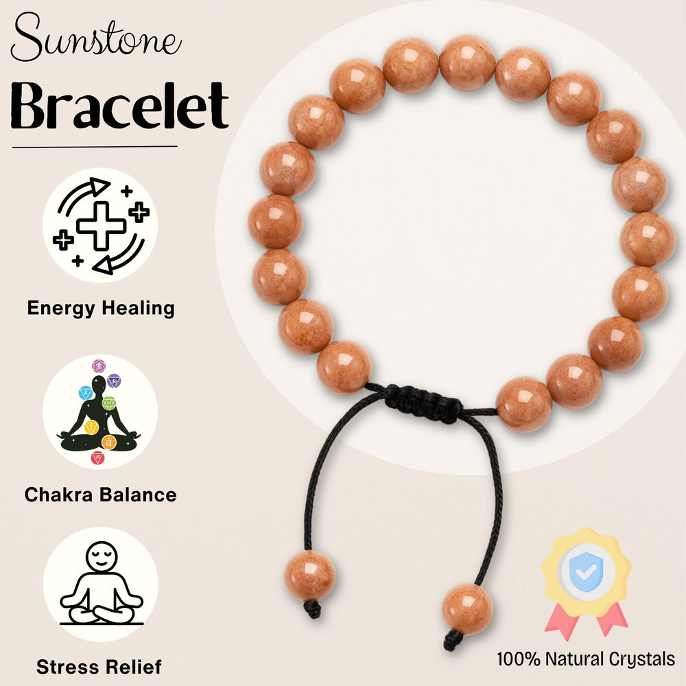 Amazing Gemstone Sunstone Bracelet packaging closeup ready for gifting