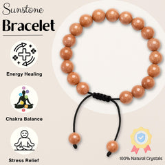 Amazing Gemstone Sunstone Bracelet packaging closeup ready for gifting