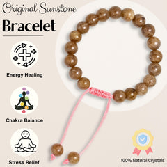 Amazing Gemstone Sunstone Bracelet packaging in zip bag demonstrates ready-to-gift appeal