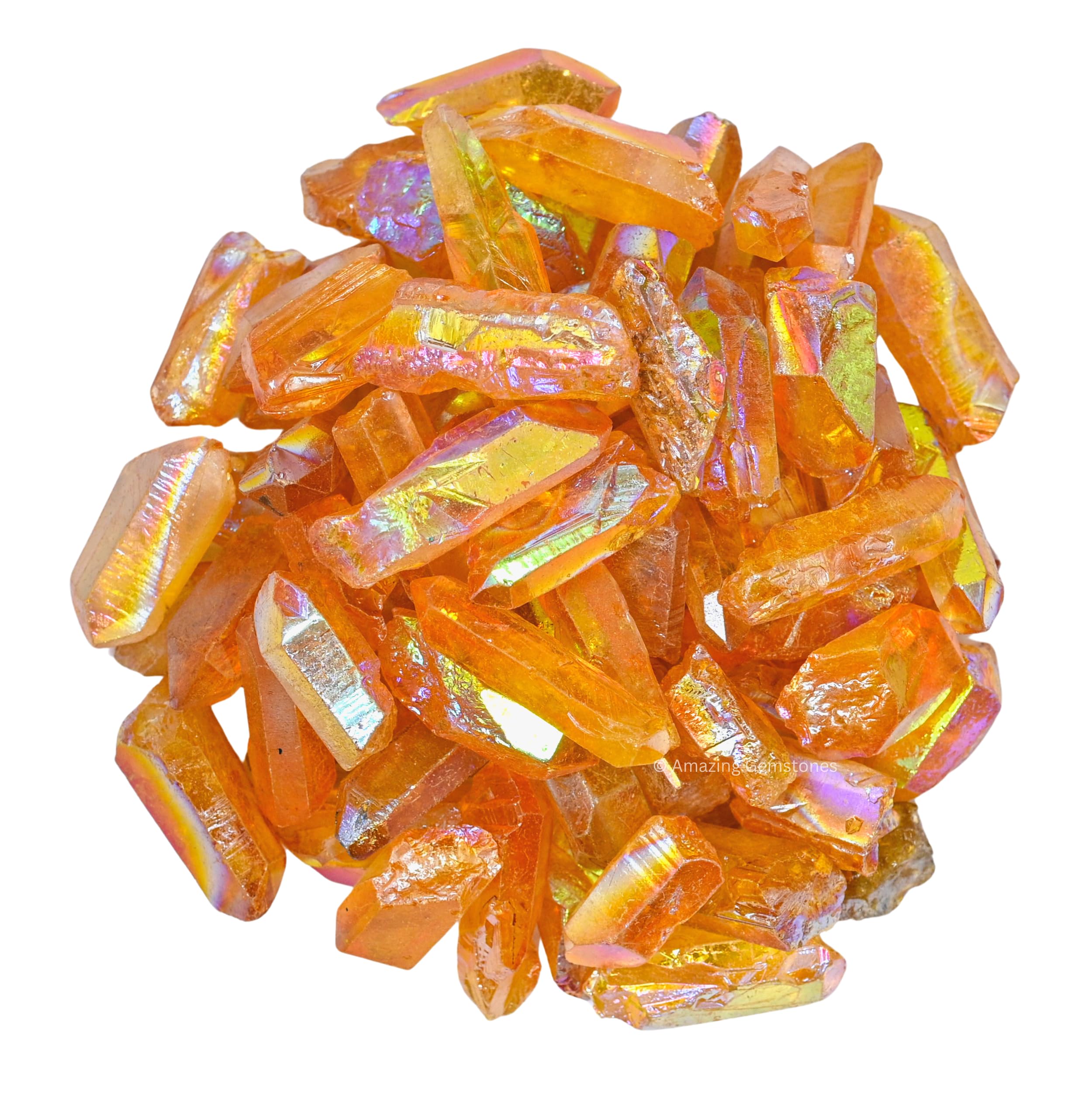Amazing Gemstone Tangerine Aura Quartz raw crystal point for meditation and mindful energy