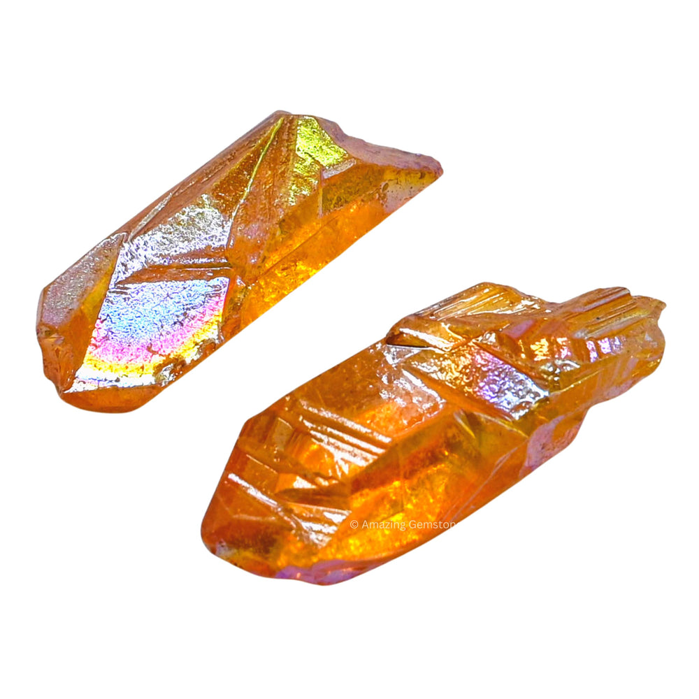Amazing Gemstone Tangerine Aura Quartz raw crystals pack for DIY jewelry and decor