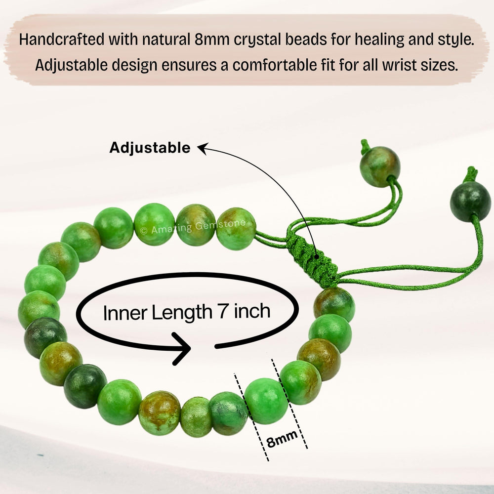 Amazing Gemstone Variscite bracelet bead texture showing natural color variation.