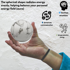 Amazing Gemstone Howlite ball suited for witchcraft-inspired rituals