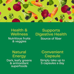 Amazing Grass Greens Blend packaging closeup highlighting organic certifications.