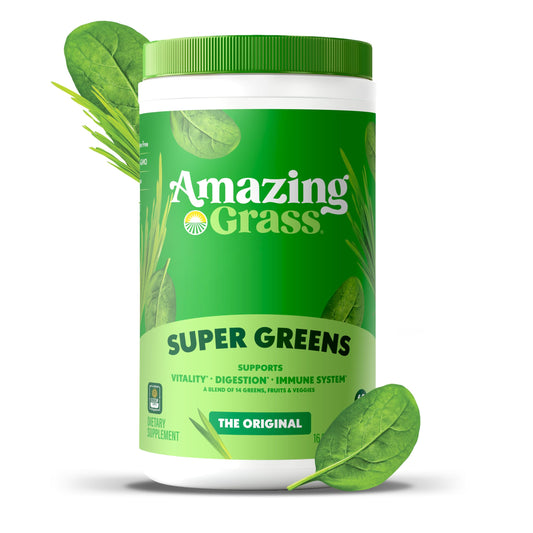 Amazing Grass Greens Blend scoop ready for measurement and quick breakfast boosts
