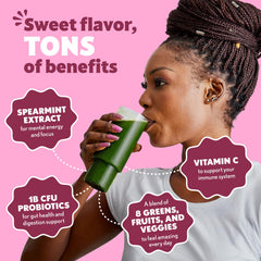 Amazing Grass Summer Berry smoothie shows flavor and energy lift.