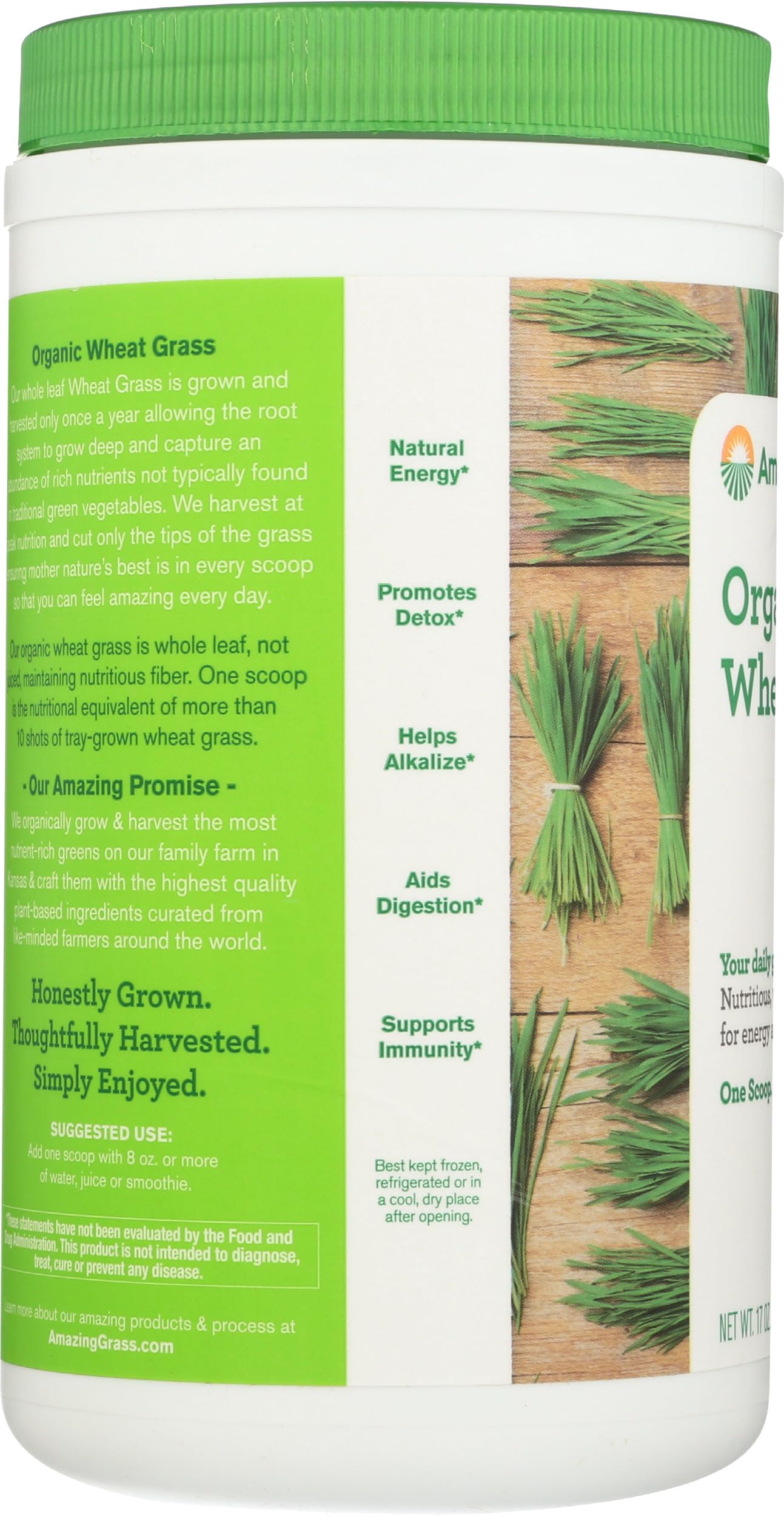 Ingredients label details for Amazing Grass Wheat Grass Powder