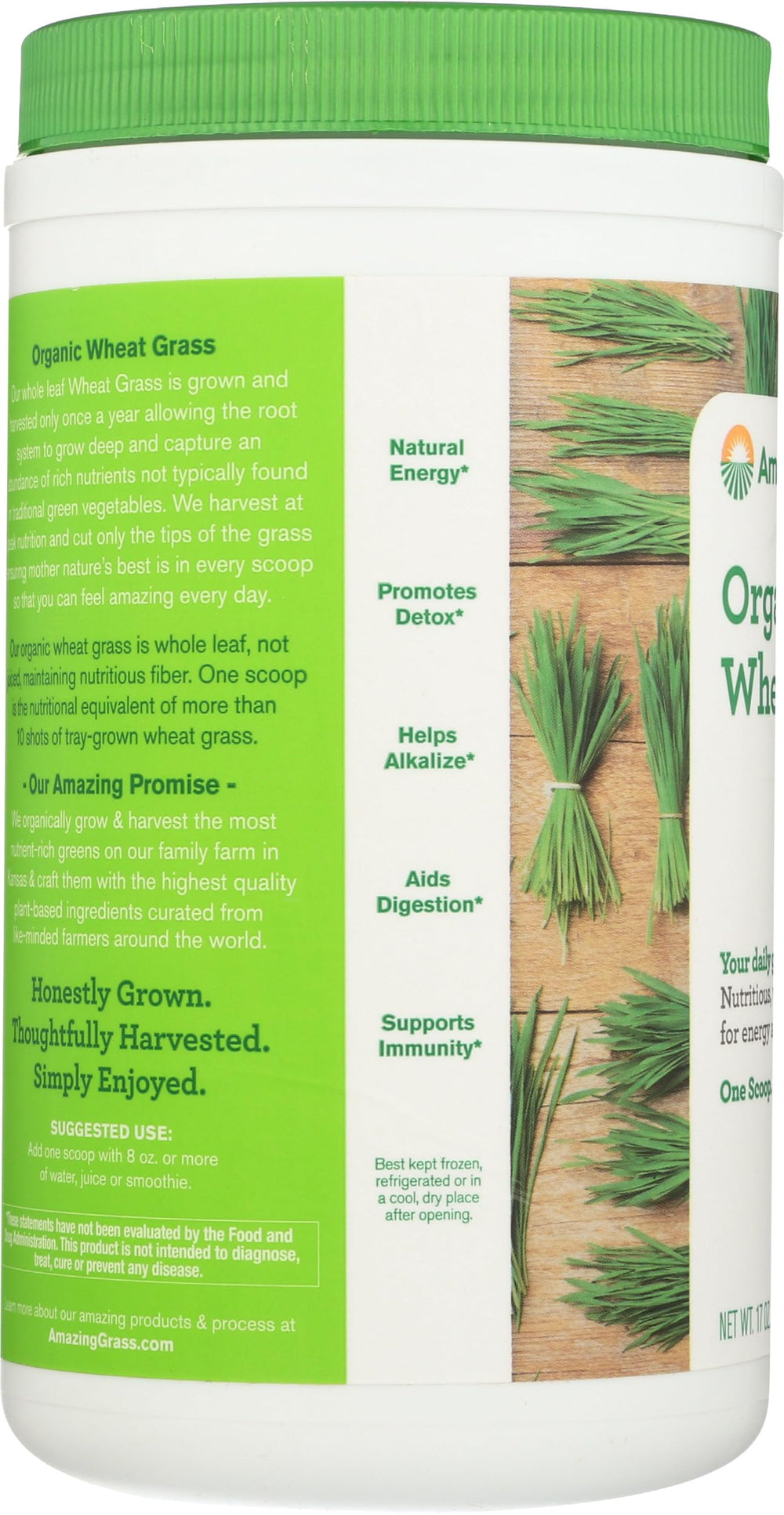 Ingredients label details for Amazing Grass Wheat Grass Powder