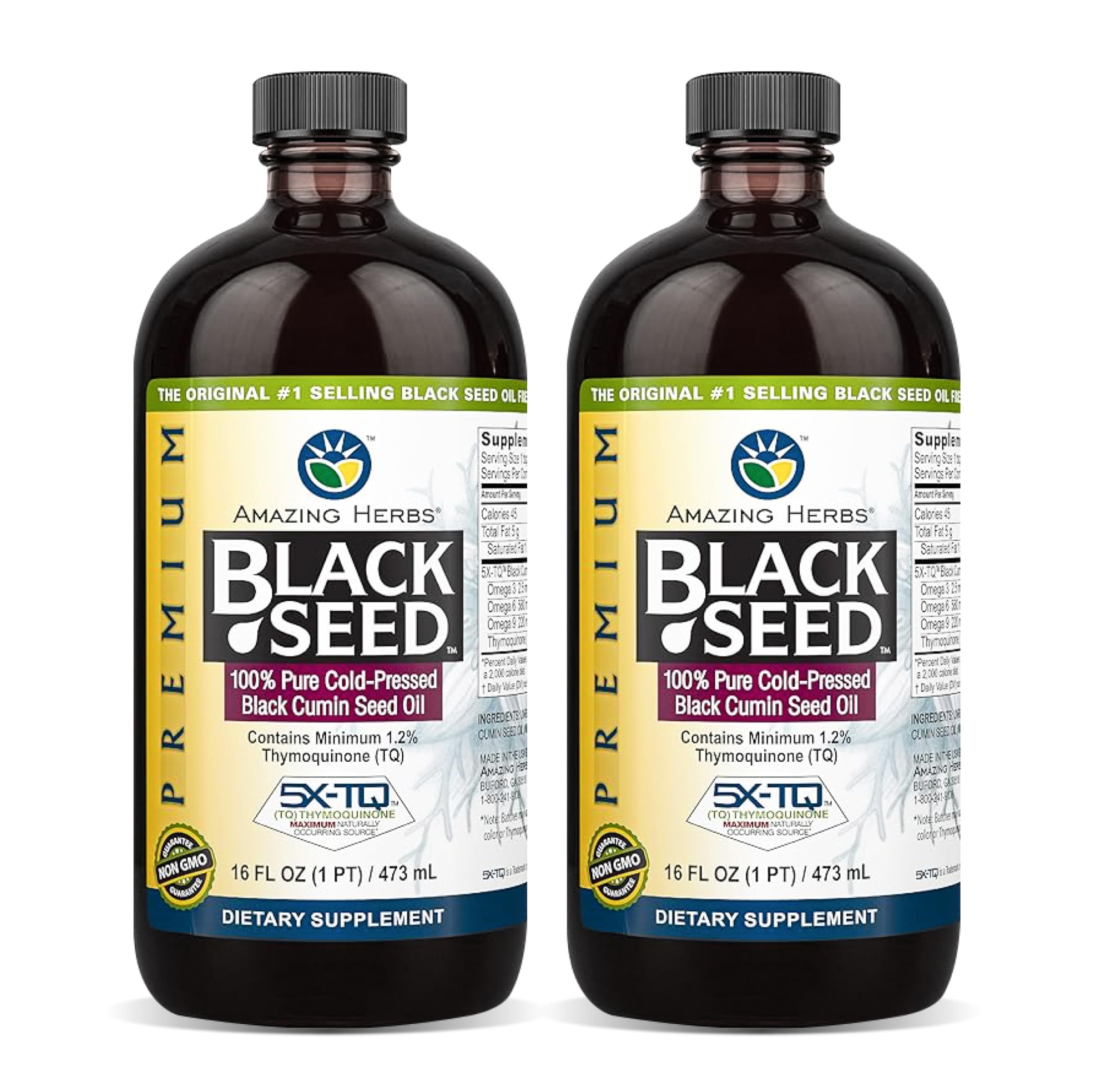 Amazing Herbs Premium Black Seed Oil bottle front view with immune support potential