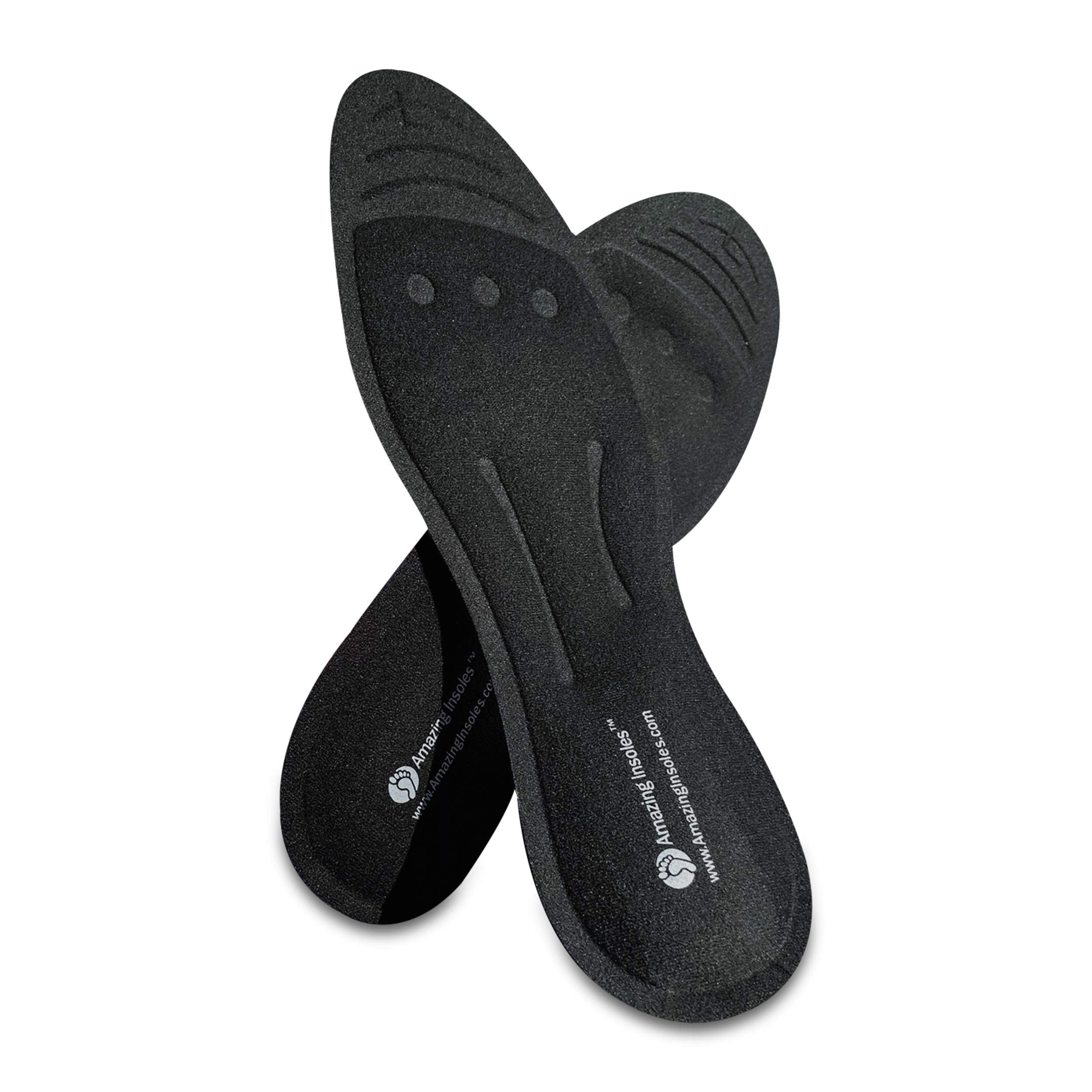 Amazing Insoles arch-support and gentle massage reduce foot fatigue during walking.