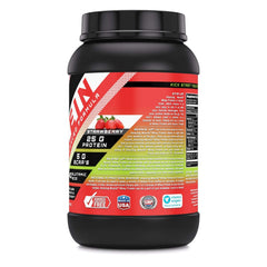 Amazing Muscle 2lb whey tub signals high-quality, USA-made protein with fast absorption